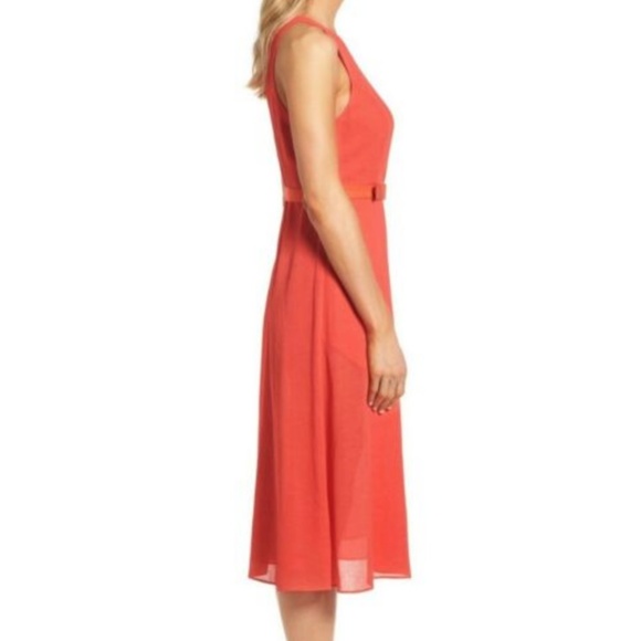 Classiques Entier Coral Sleeveless Belted Dress 8 - Picture 2 of 8